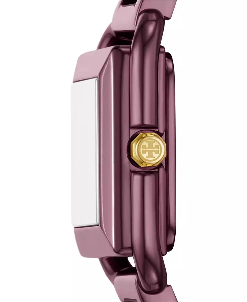 Tory Burch Women's The Kira Square Purple Stainless Steel Bracelet Watch 18mm 2