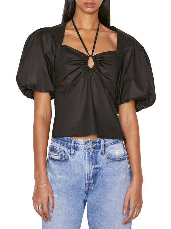 FRAME Puff Sleeve Tie Top 1