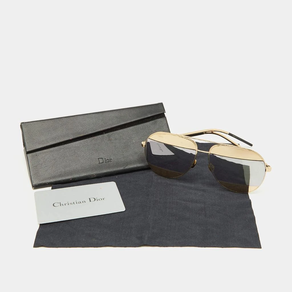 Dior Gold/Silver Mirrored 000DC Split1 Aviator Sunglasses  display picture 2