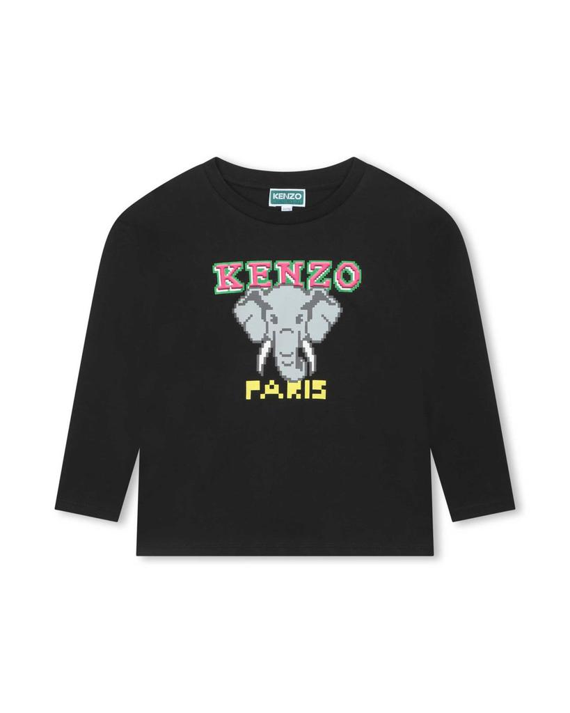 Kenzo T-Shirt Manches Longues Slate - Enfant Fille - Kenzo Kids