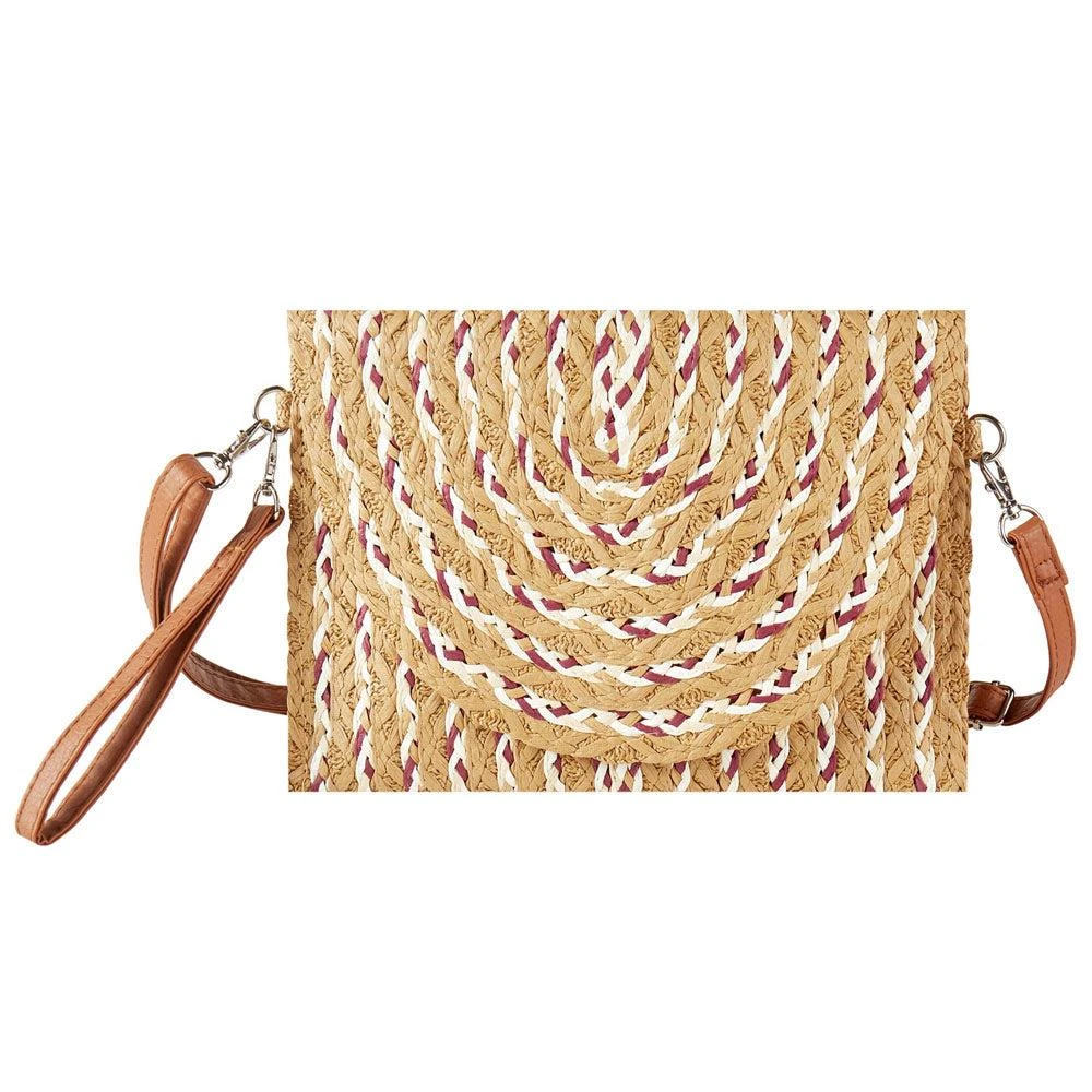 FASHNZFAB Multi Color Straw Clutch / Crossbody Bag 2