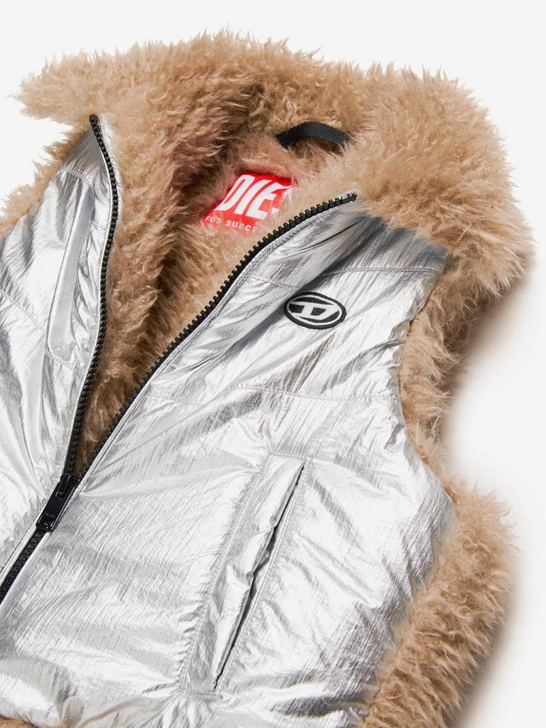 Diesel Diesel Girls Metallic Gilet in Silver 4