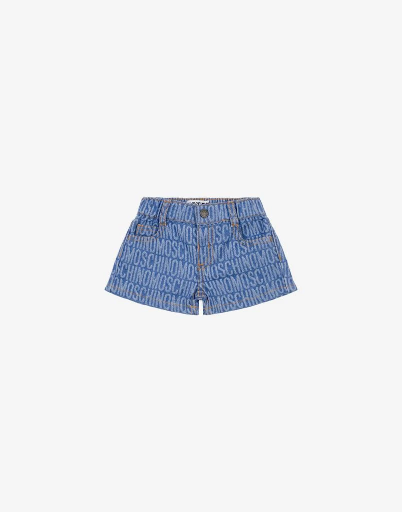 Moschino Allover Logo Denim Shorts 1