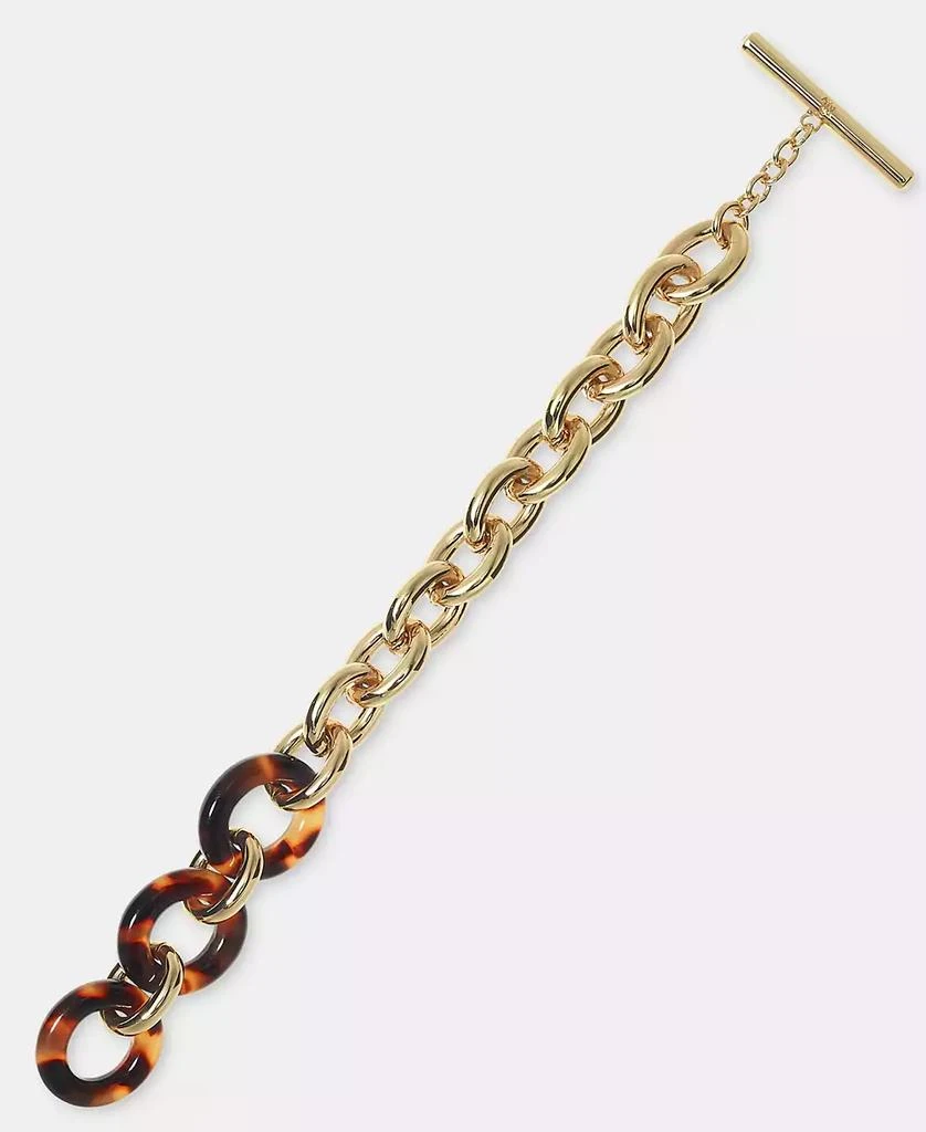 Ralph Lauren Gold-Tone Tortoise Look Chain Link Toggle Bracelet