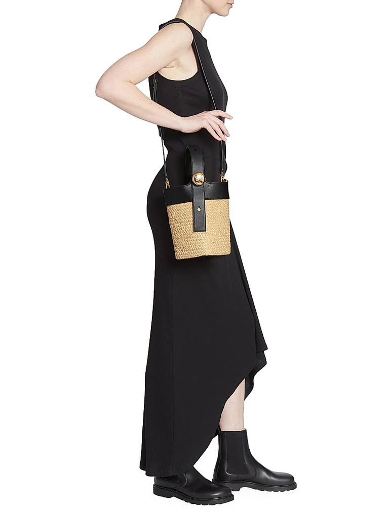 Loewe Mini Pebble Raffia & Leather Bucket Bag 2