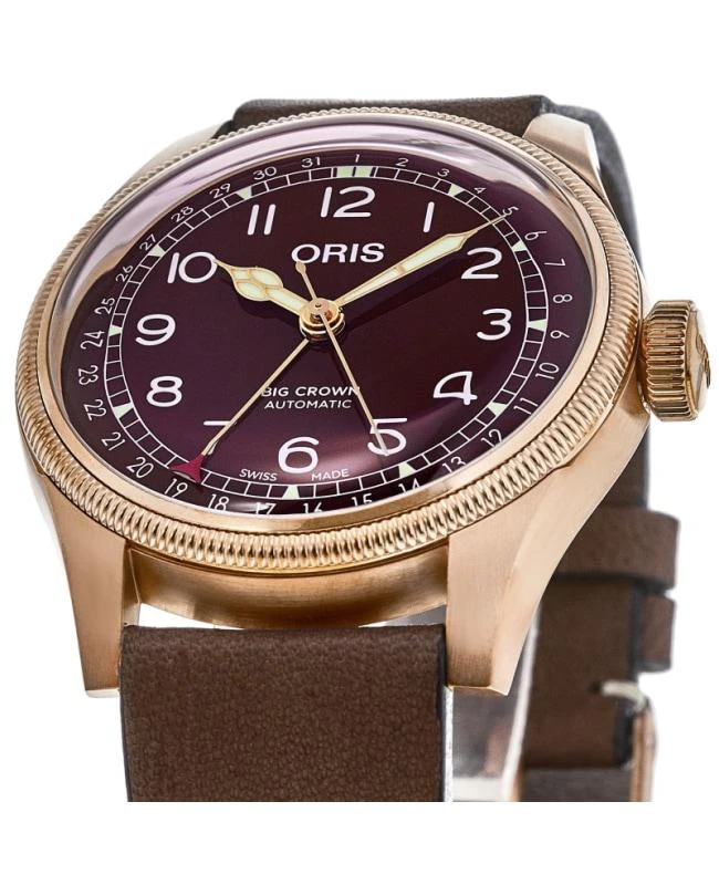 Oris Oris Big Crown Bronze Pointer Date Automatic Red Dial Brown Leather Strap Men's Watch 01 754 7741 3168-07 5 20 58BR 3