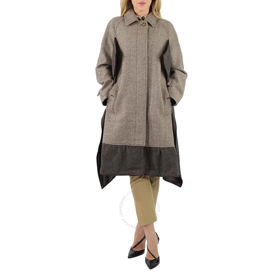 Burberry Scarf Detail Wool Mohair Tweed Car Coat 1