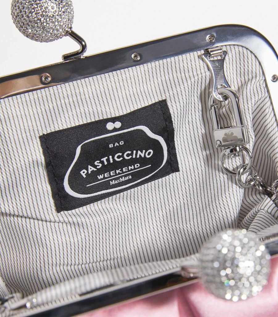 Weekend Max Mara Small Satin Rhinestone Pasticcino Clutch Bag 6