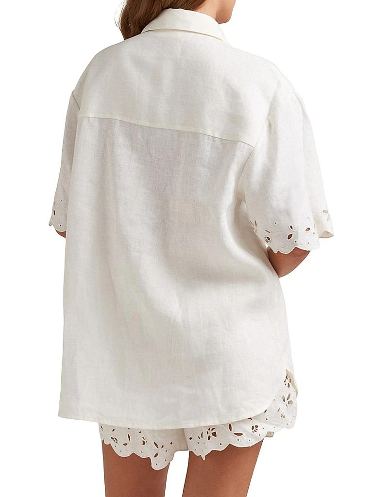Peony Memoir Linen Cover-Up Shirt 3