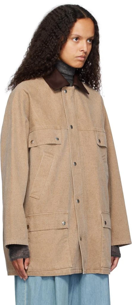 AURALEE Brown Washed Organic Canvas Hunting Jacket 2