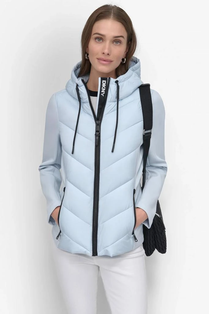 DKNY MIXED MEDIA LIGHT WEIGHT PUFFER 1