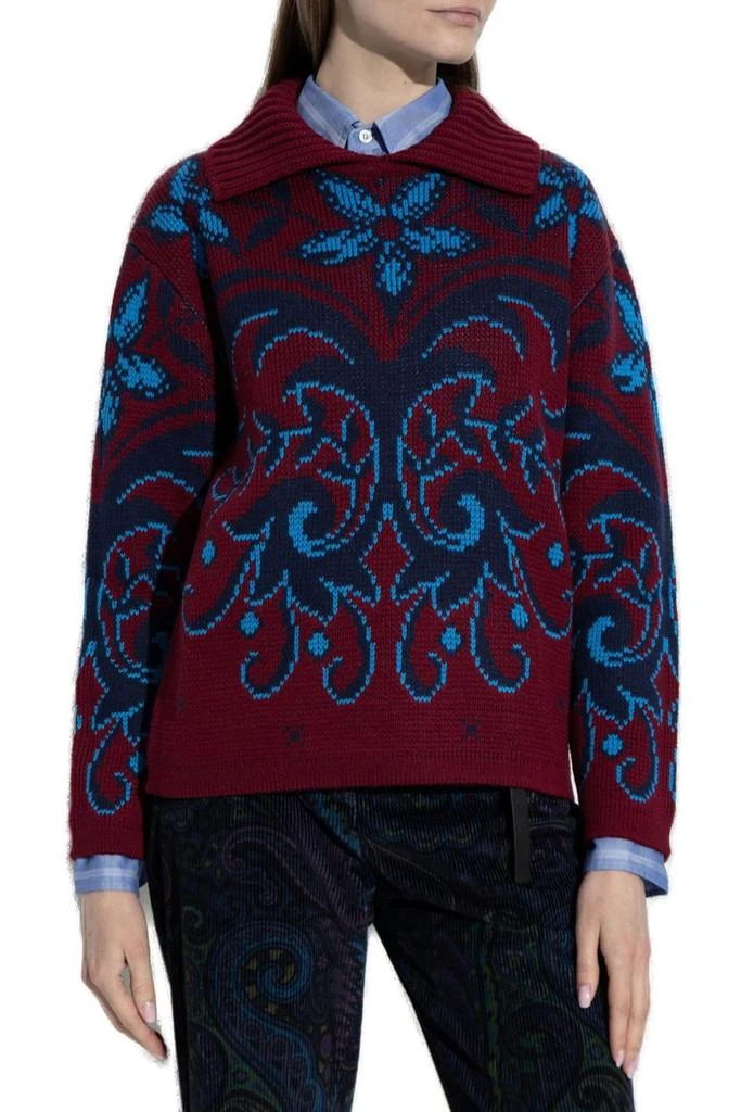 ETRO Etro Pattern Intarsia-Knit Collar Jumper 2