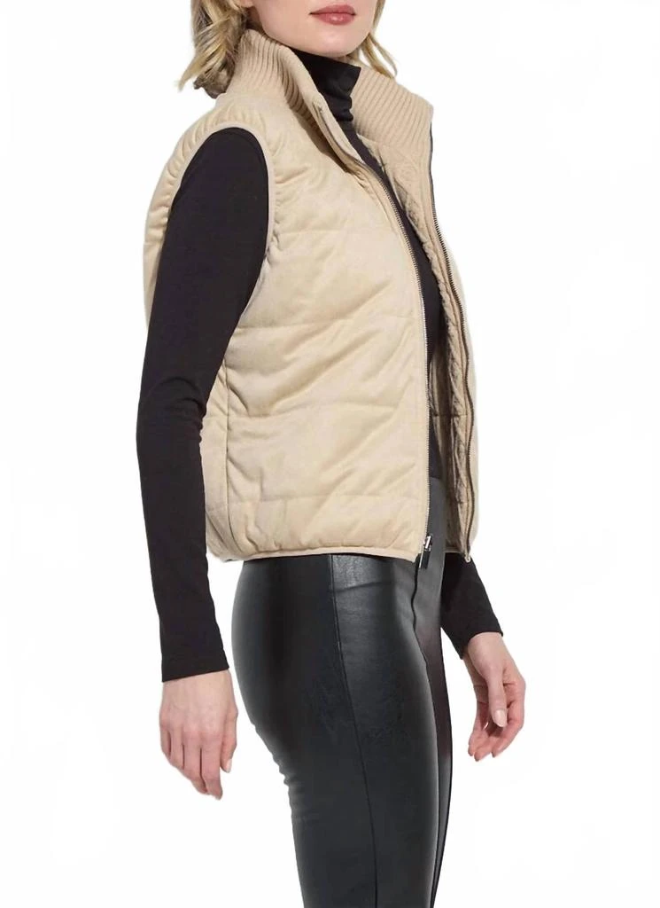 Lyssé Petra Reversible Puffer Sweater Vest In Beige 3