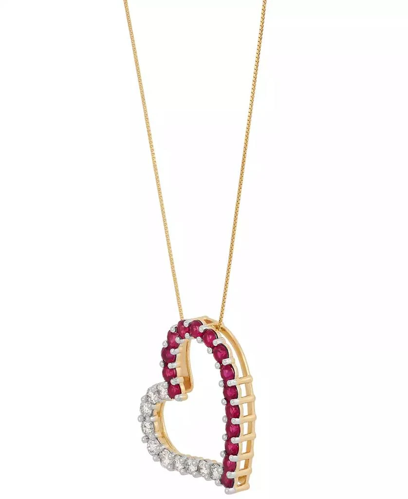 Grown With Love Lab Grown Ruby (2 ct. t.w.) & Lab Grown Diamond (1 ct. t.w.) Heart 18" Pendant Necklace in 14k Gold 4
