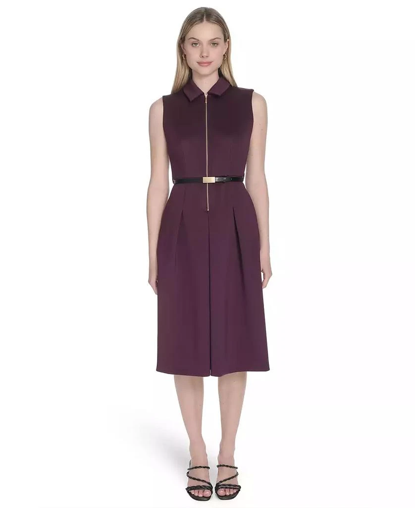 chinese dress ladies Calvin Klein Scuba Crepe Sheath with Beaded 3/4 Sleeves Black 10 at Amazon  Women's Clothing store main image 1