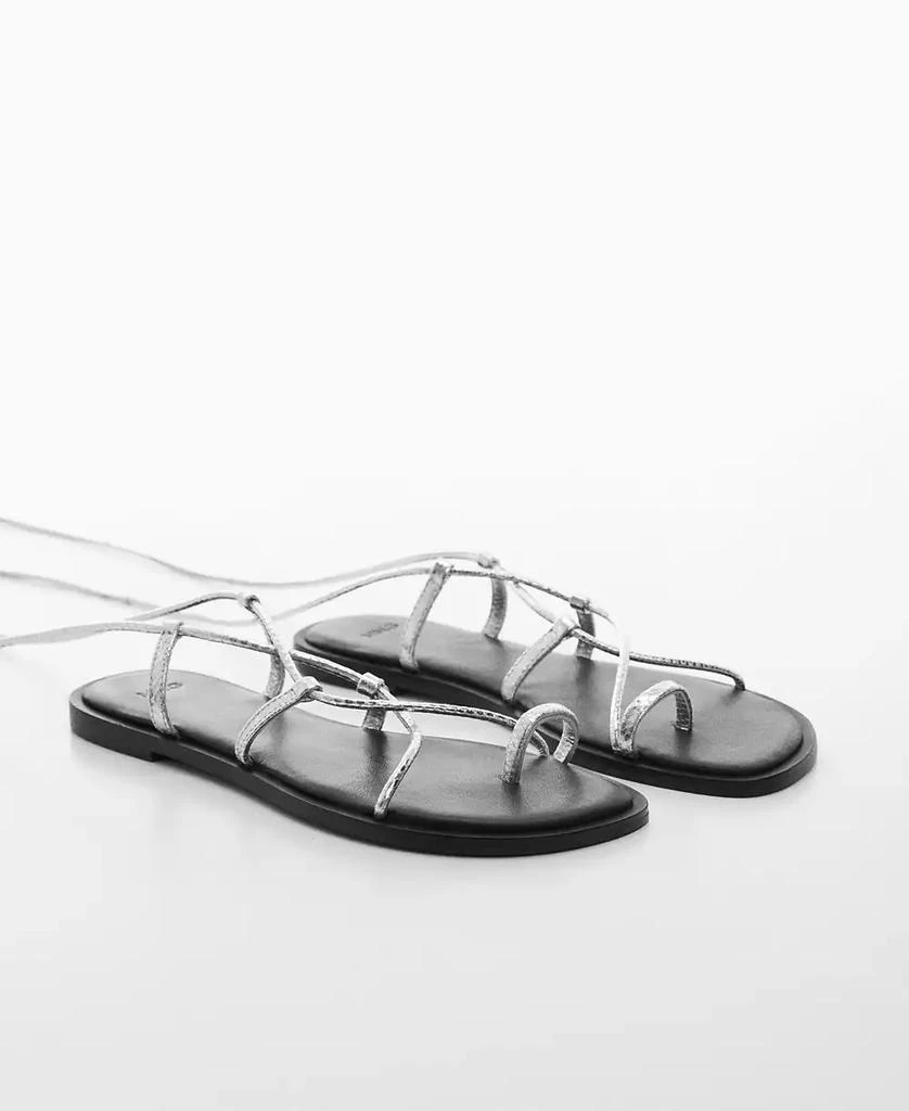 Mango Women's Metallic Snake Sandals 1