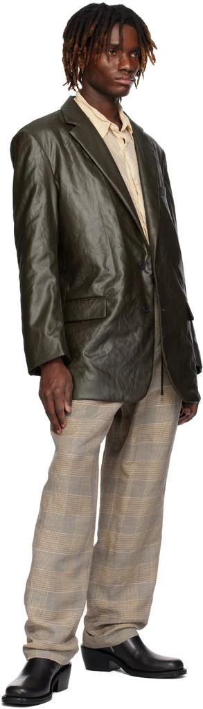 Dries Van Noten Brown Coated Blazer 4