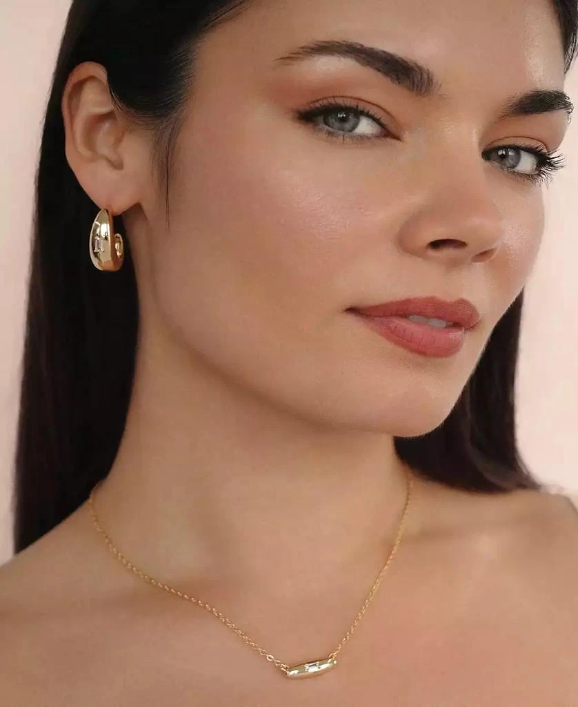 Ettika Jewelry Oval Dome Baguette Hoop Earrings 6