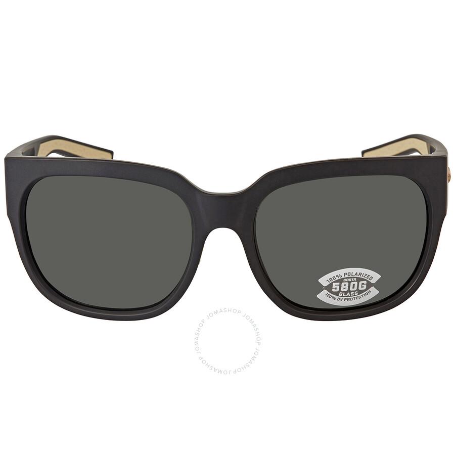 Costa Del Mar WATERWOMAN 2 Grey Polarized Glass Butterfly Ladies Sunglasses WTR 11 OGGLP 58