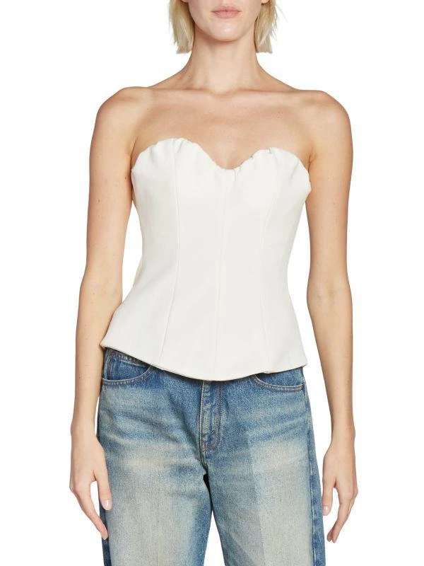 Victoria Beckham Cotton Strapless Corset Top 1
