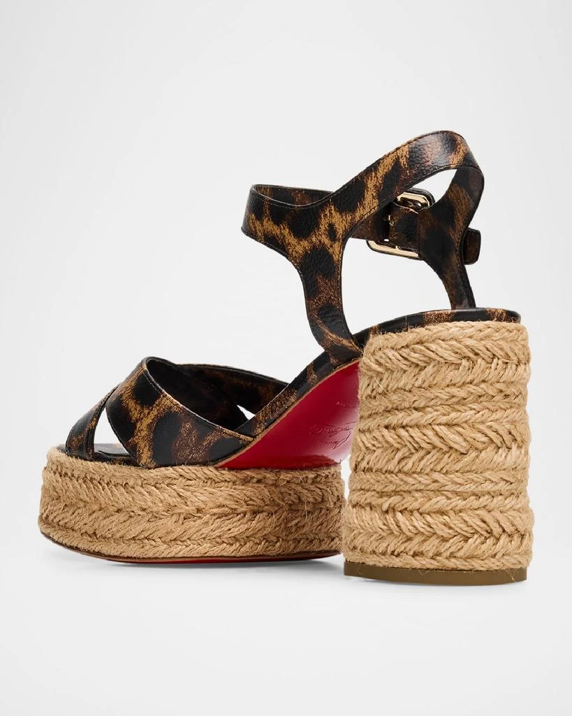 Christian Louboutin Leopard Red Sole Espadrille Sandals 2