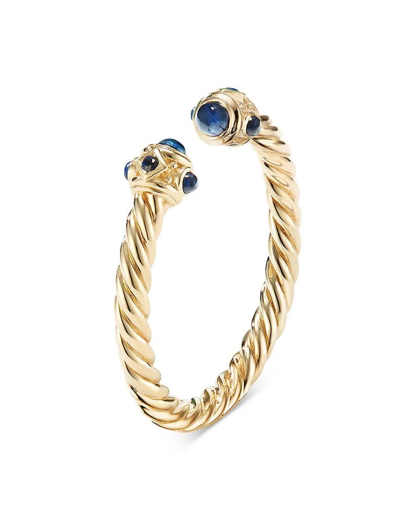 David Yurman 18K Yellow Gold Renaissance Blue Sapphire Ring 3