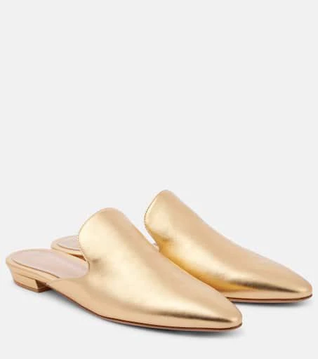 Gianvito Rossi Raja metallic leather mules 1