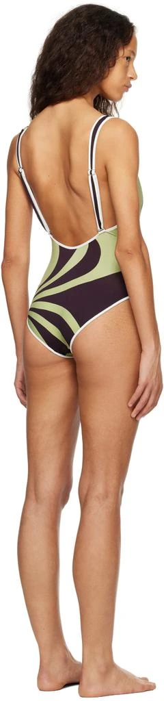 Dries Van Noten Khaki & Brown Goya One-Piece Swimsuit 3