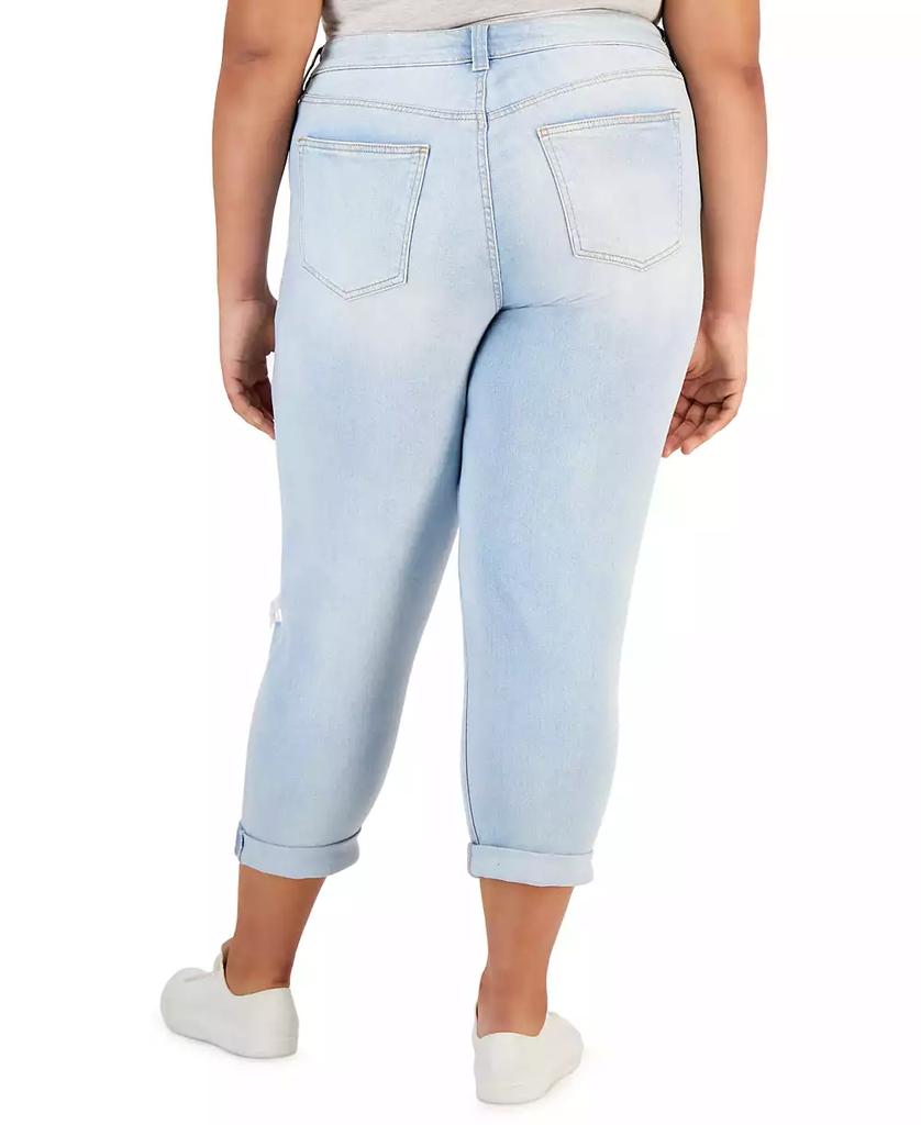 Celebrity Pink Trendy Plus Size Distressed Girlfriend Jeans