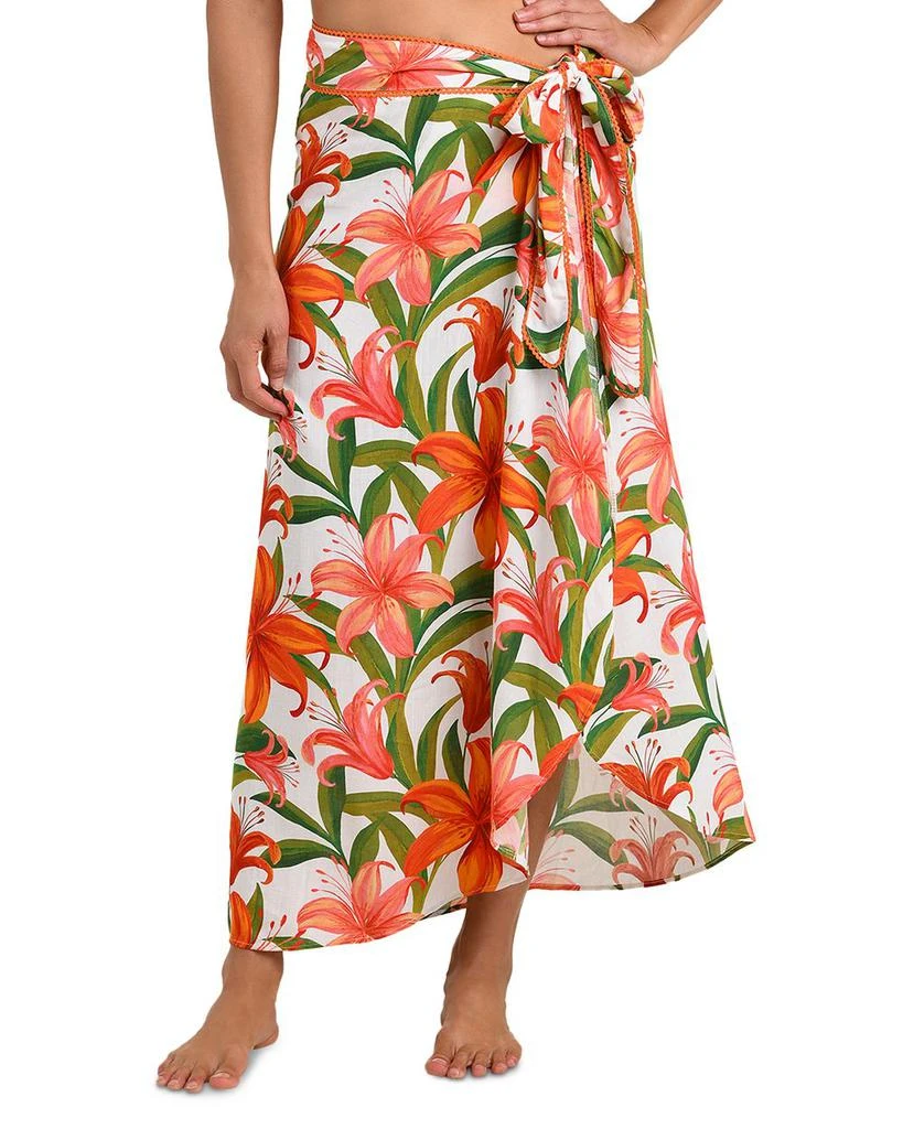 La Blanca Jungle Blossoms Tie Wrap Skirt Swim Cover-Up 6