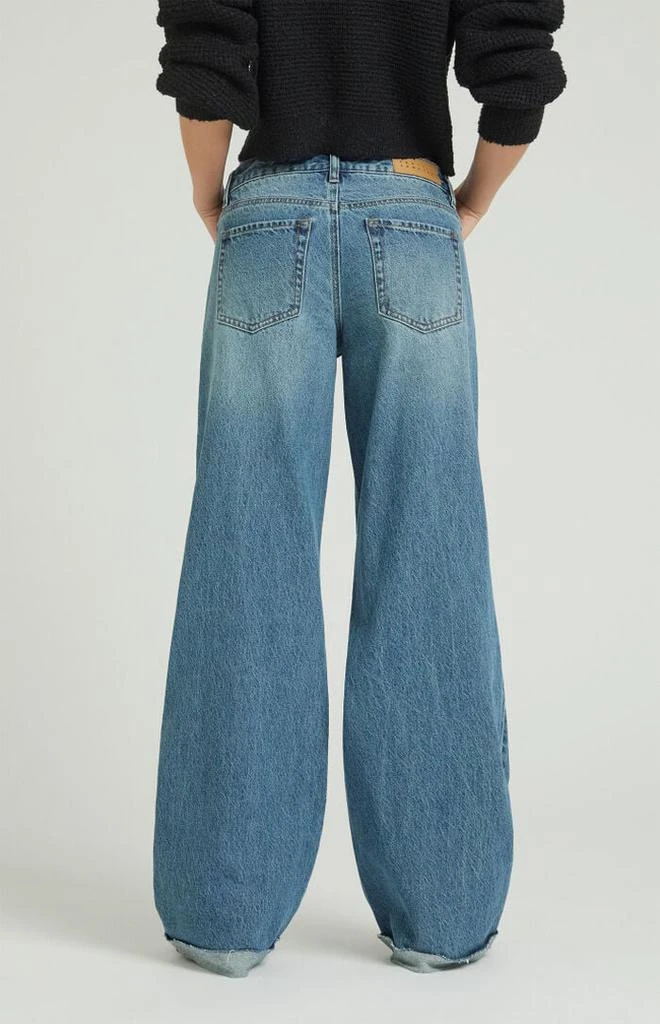 PacSun Casey Medium Indigo Drawstring Low Rise Baggy Jeans 4
