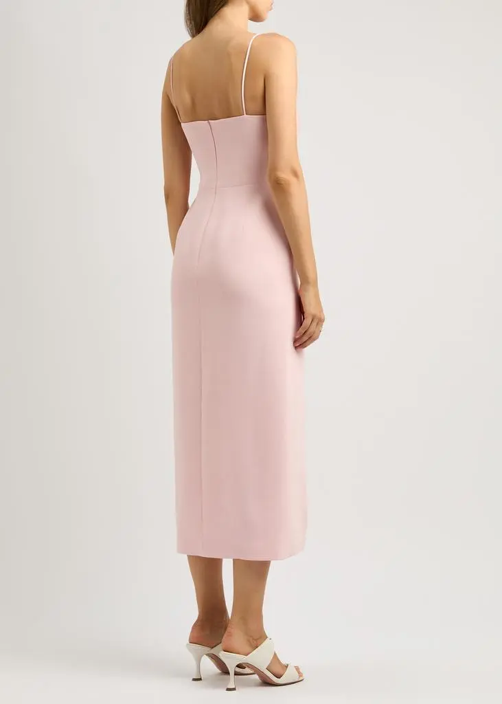 David Koma Satin-pleated midi dress 3