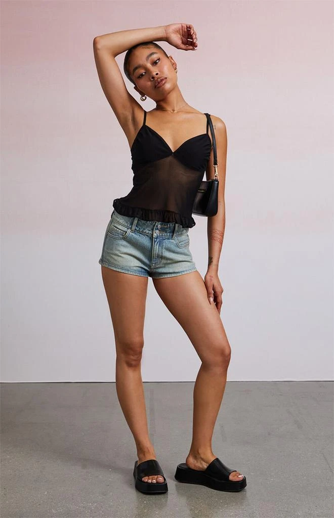 Third Charm Kiki Mesh Sweetheart Ruffle Tank Top 1