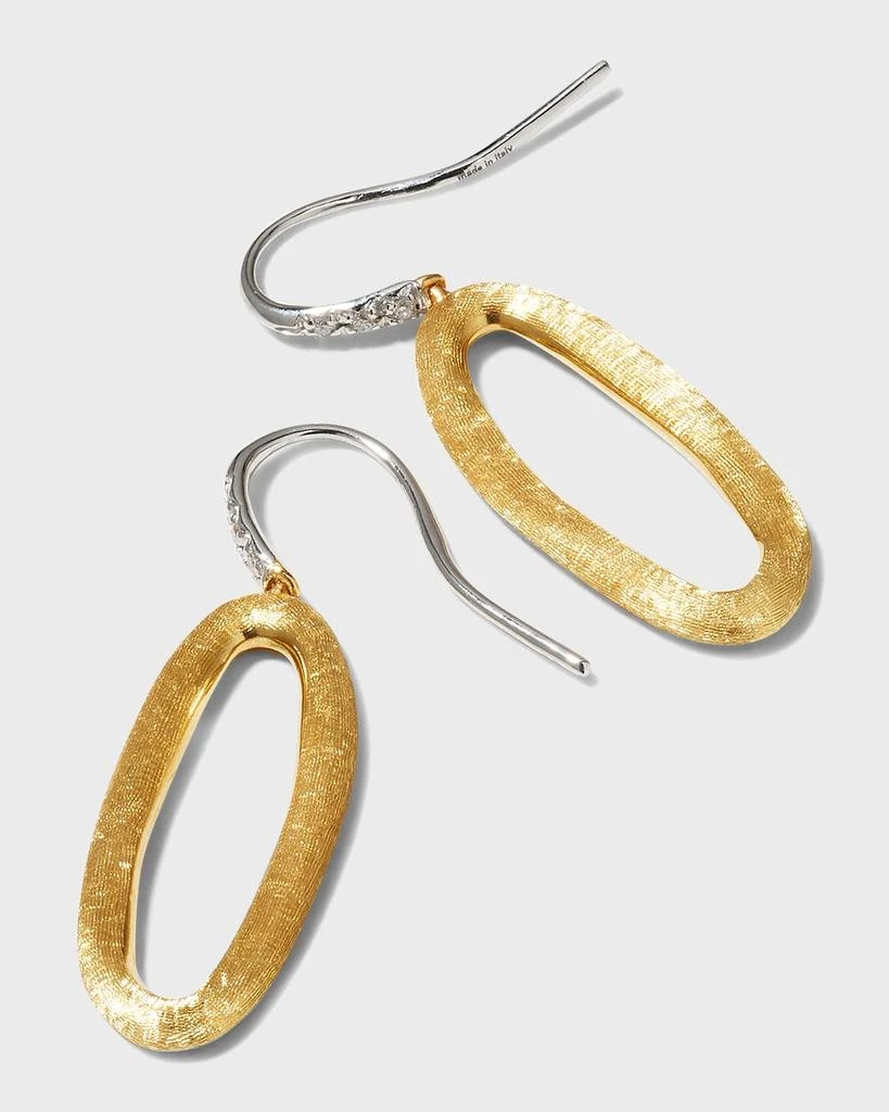 Marco Bicego Jaipur Link 18K Yellow & White Gold Oval Link Diamond Hook Earrings 3