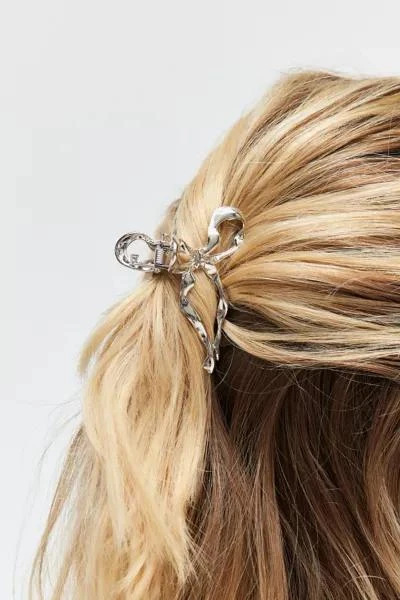 Urban Outfitters Hammered Metal Bow Claw Clip Set 2