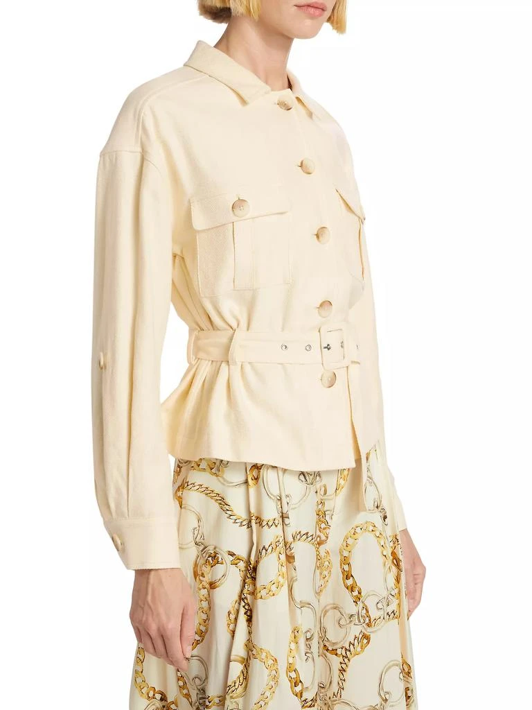 L'Agence Voyage Belted Linen Twill Safari Jacket 4