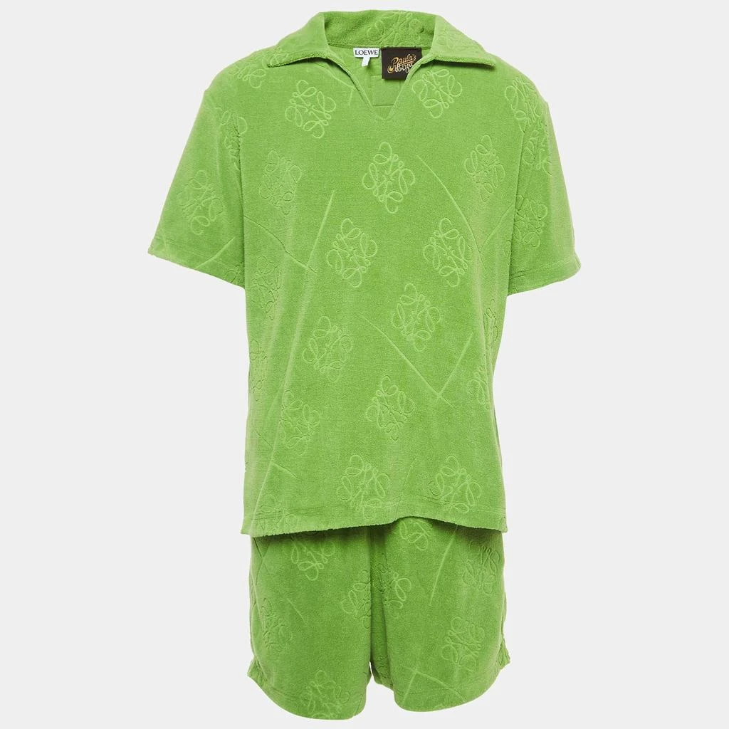 Loewe Loewe X Paula Ibiza Green Anagram Terry Cotton Shirt & Shorts Set M 1