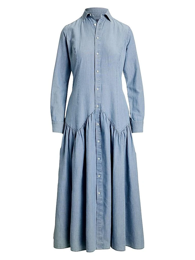 chambray drop waist dress Boden Women's Erma Drop Waist Linen Dress in Blue main image 0