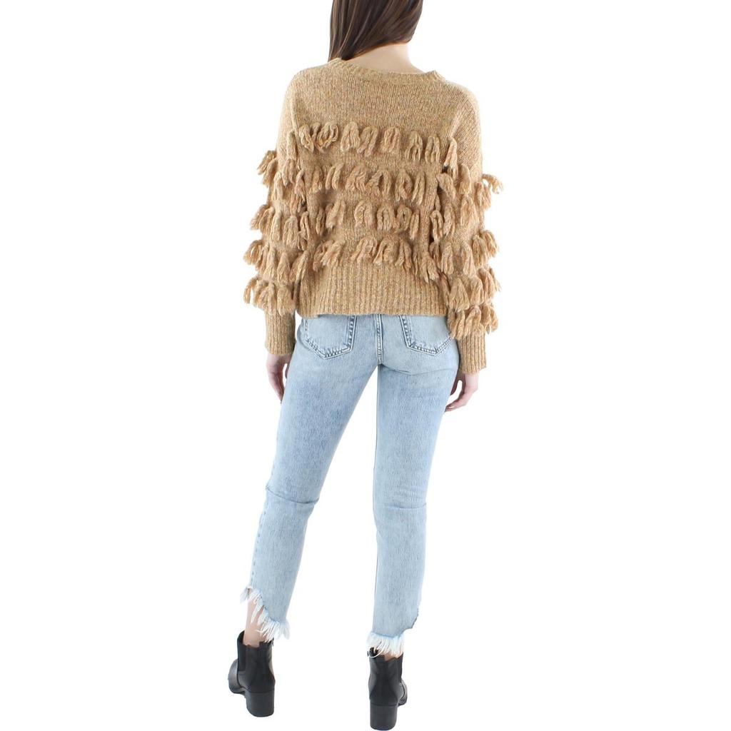 Cinq a Sept Womens Merino Wool Tassel Crewneck Sweater