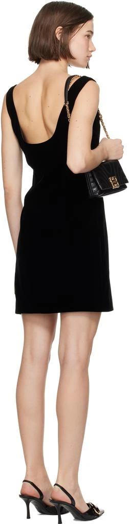 Black Velvet Bow Detail Mini Dress