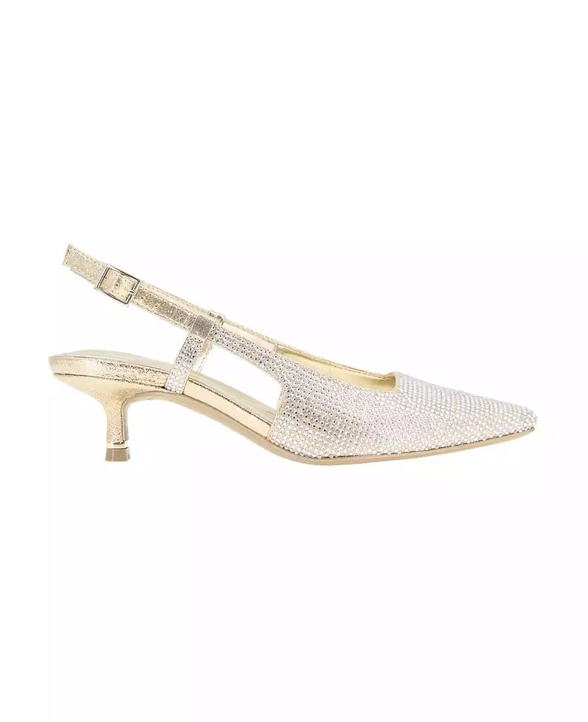Kenneth Cole Women's Martha Crystals Kitten Heel Sling Back Pumps 2
