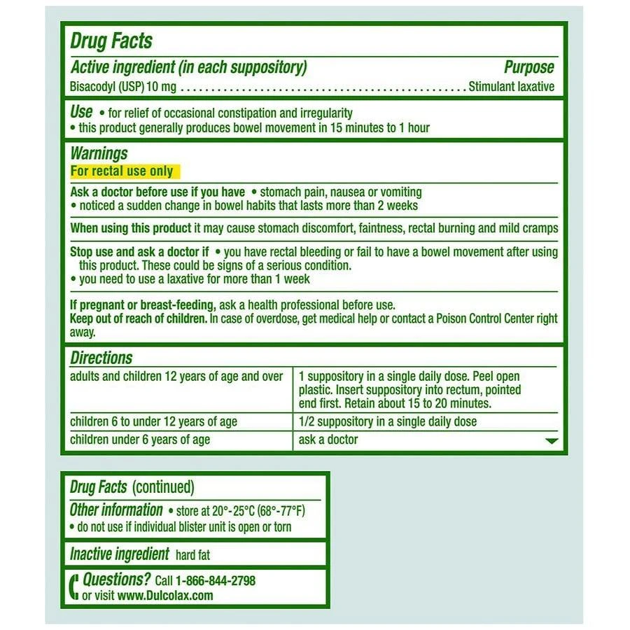 Dulcolax Medicated Laxative Suppositories 4