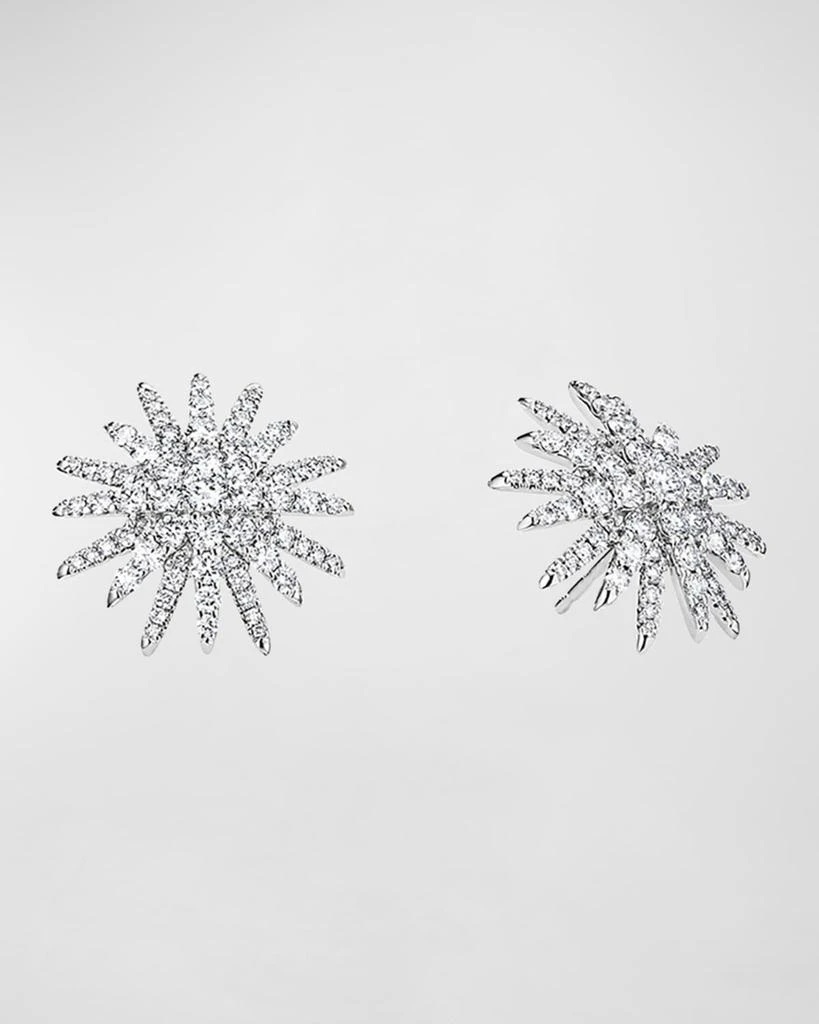 David Yurman Starburst 18k White Gold Diamond Pave Stud Earrings 1