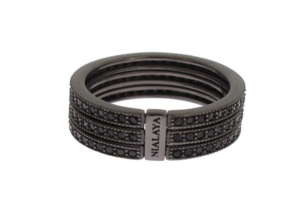 Nialaya Nialaya Black CZ 925 Sterling Silver Womens