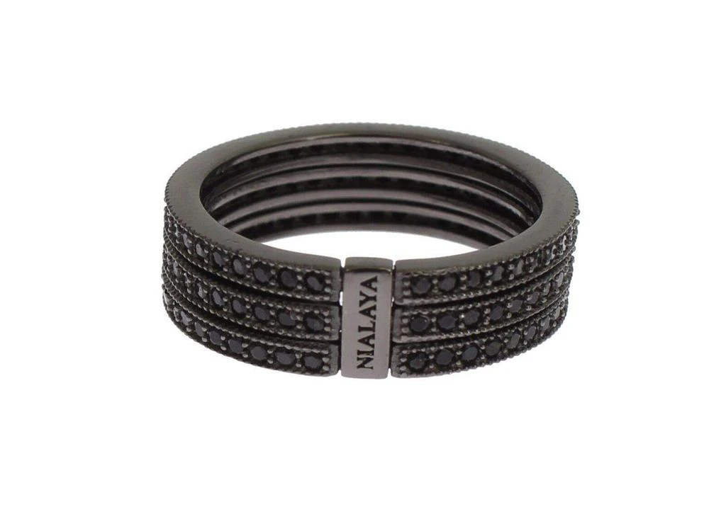 Nialaya Nialaya Black CZ 925 Sterling Silver Womens 2