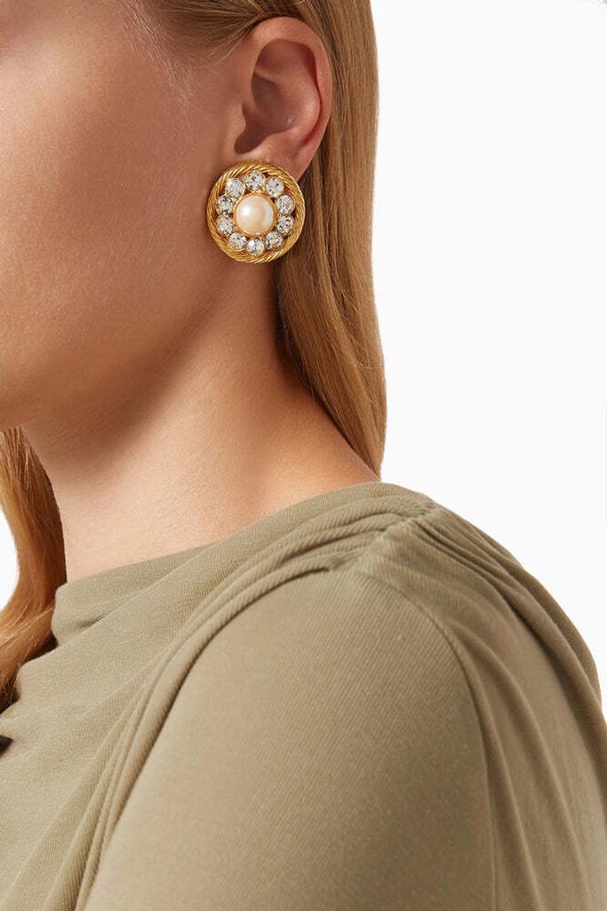 Susan Caplan Vintage 1980s vintage faux pearl round clip-on earrings