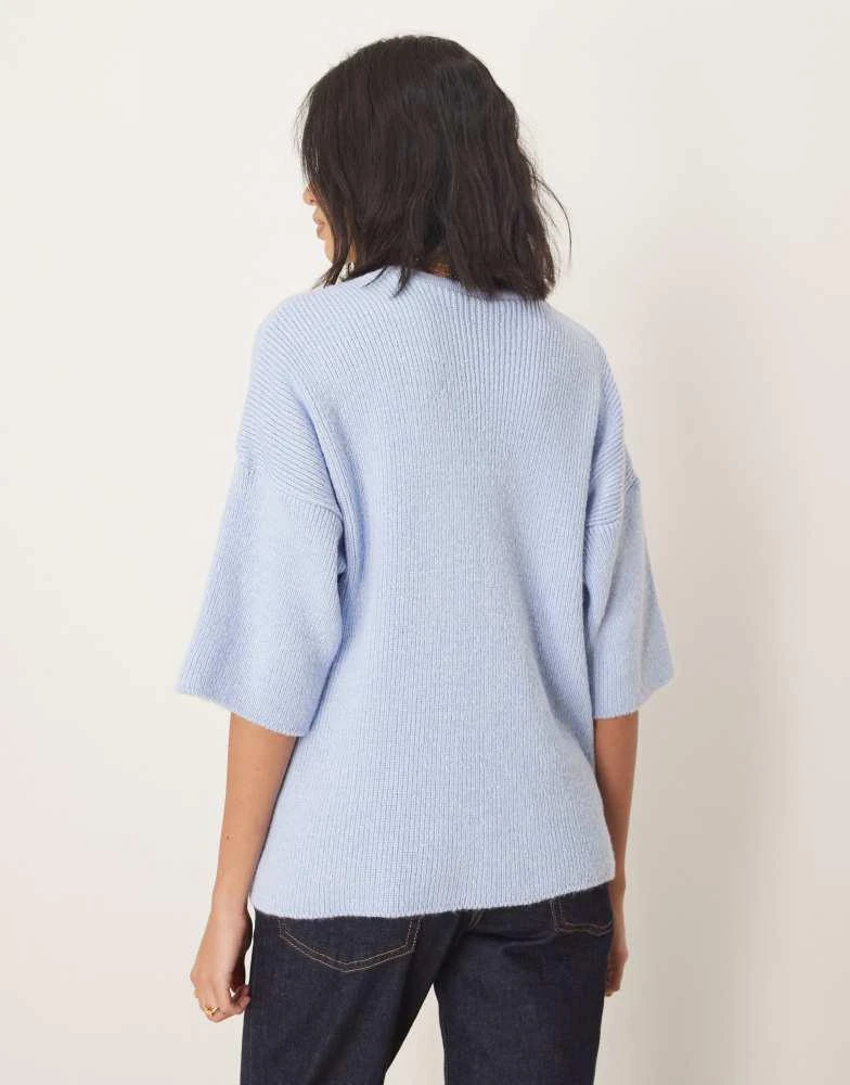 ASOS ASOS DESIGN oversized chunky knitted t shirt in baby blue 3