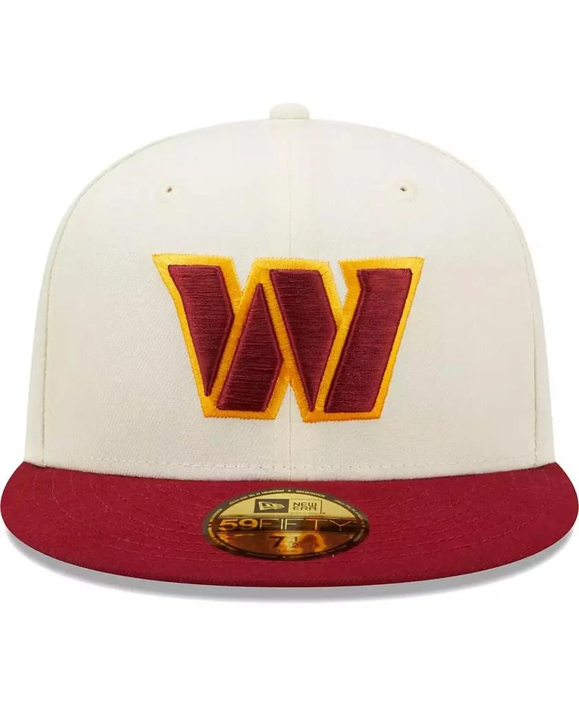 New Era Men's Cream, Burgundy Washington Commanders Tri-Chrome 59FIFTY Fitted Hat 4