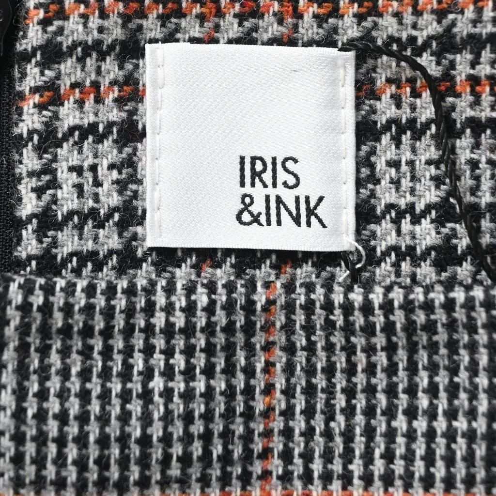 IRIS & INK Plaid Midi Pencil Skirt in Grey Wool 4