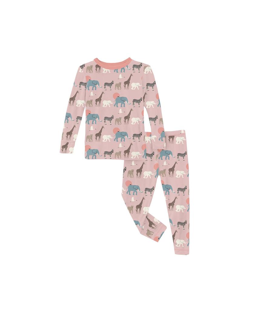 KicKee Pants Print Long Sleeve Pajama Set (Toddler/Little Kids/Big Kids)